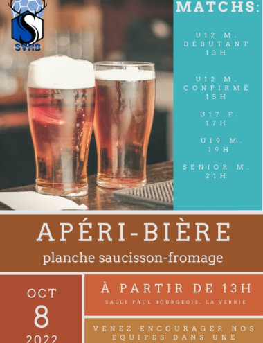 AFFICHE APERI-BIERE - 10/2022 - ZSEVRE VENDEE HANDBALL