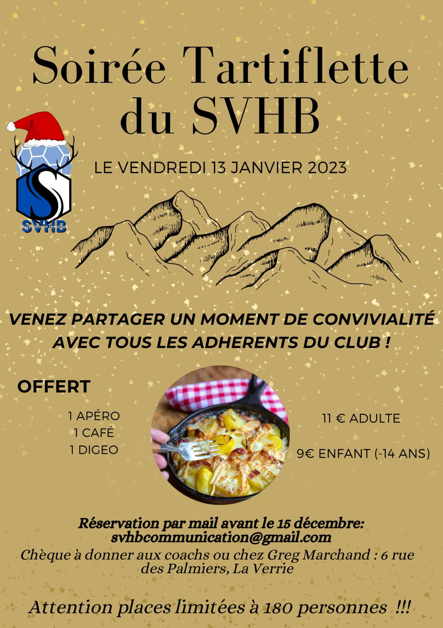 AFFICHE TARTIFLETTE - 01/2023 - SEVRE VENDEE HANDBALL