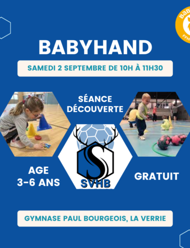 SEANCE DECOUVERTE BABY HAND OUVERT A TOUS ET A TOUTES - SEVRE VENDEE HANDBALL