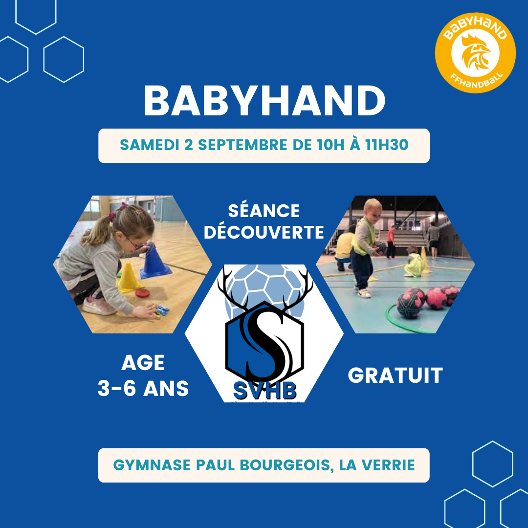 SEANCE DECOUVERTE BABY HAND OUVERT A TOUS ET A TOUTES - SEVRE VENDEE HANDBALL